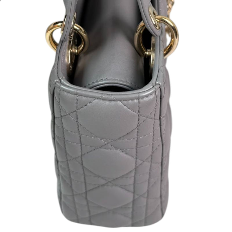 ABCDior Lady Dior Small Lambskin Cannage Grey GHW