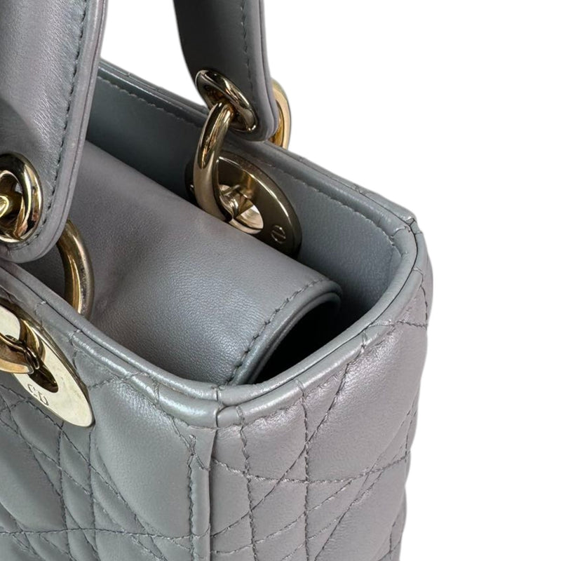 ABCDior Lady Dior Small Lambskin Cannage Grey GHW
