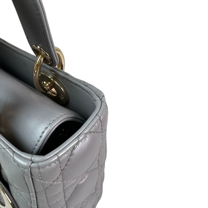 ABCDior Lady Dior Small Lambskin Cannage Grey GHW