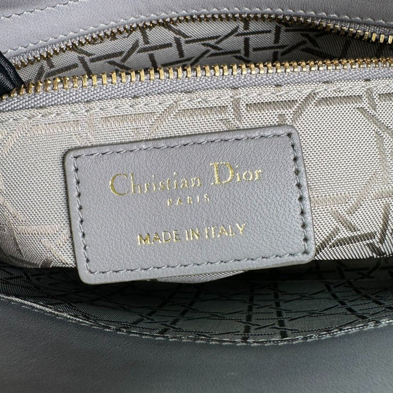 ABCDior Lady Dior Small Lambskin Cannage Grey GHW
