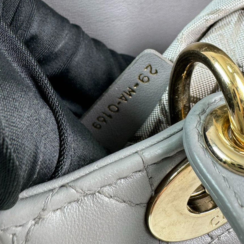 ABCDior Lady Dior Small Lambskin Cannage Grey GHW
