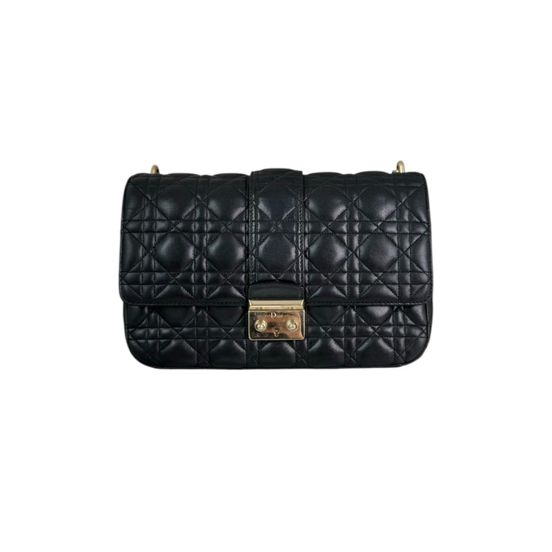 Miss Dior Flap Medium Lambskin Quilted Black GHW