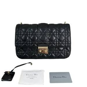 Miss Dior Flap Medium Lambskin Quilted Black GHW