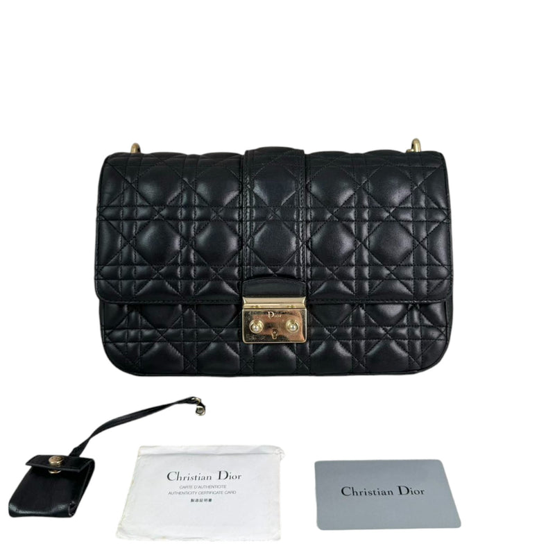 Miss Dior Flap Medium Lambskin Quilted Black GHW