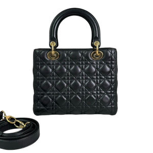 Lady Dior Medium Lambskin Quilted Black GHW