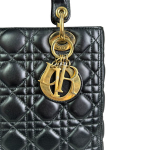 Lady Dior Medium Lambskin Quilted Black GHW