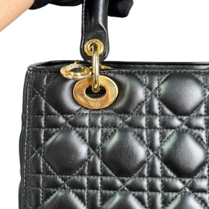 Lady Dior Medium Lambskin Quilted Black GHW