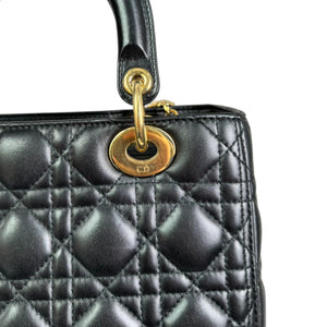 Lady Dior Medium Lambskin Quilted Black GHW