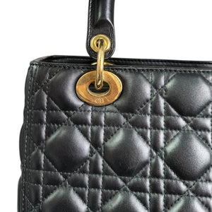 Lady Dior Medium Lambskin Quilted Black GHW