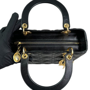 Lady Dior Medium Lambskin Quilted Black GHW