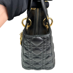 Lady Dior Medium Lambskin Quilted Black GHW