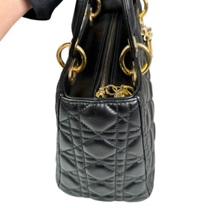 Lady Dior Medium Lambskin Quilted Black GHW