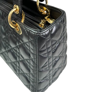 Lady Dior Medium Lambskin Quilted Black GHW