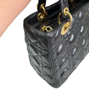 Lady Dior Medium Lambskin Quilted Black GHW