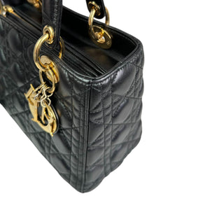Lady Dior Medium Lambskin Quilted Black GHW