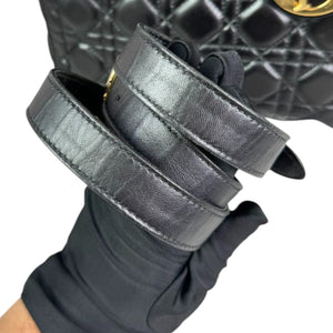 Lady Dior Medium Lambskin Quilted Black GHW