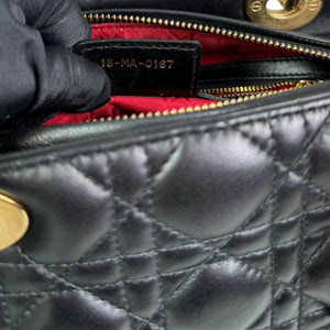 Lady Dior Medium Lambskin Quilted Black GHW