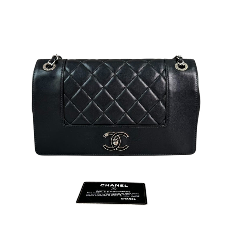 Mademoiselle Flap Sheepskin Quilted Black SHW