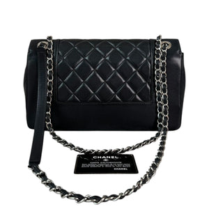 Mademoiselle Flap Sheepskin Quilted Black SHW
