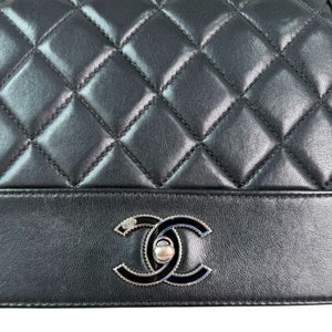 Mademoiselle Flap Sheepskin Quilted Black SHW