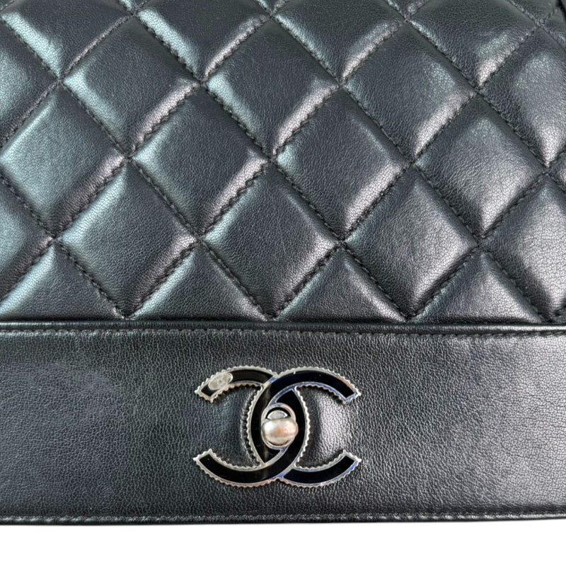 Mademoiselle Flap Sheepskin Quilted Black SHW