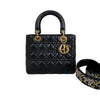 Medium Tri-Color Lady Dior Purple Python Sides SHW