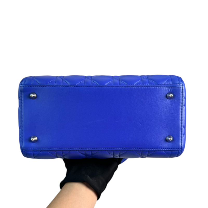 Lady Dior Medium Lambskin Electric Blue SHW