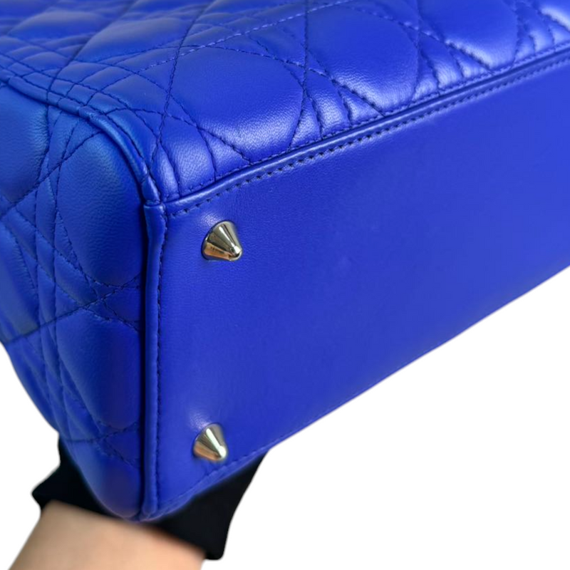 Lady Dior Medium Lambskin Electric Blue SHW