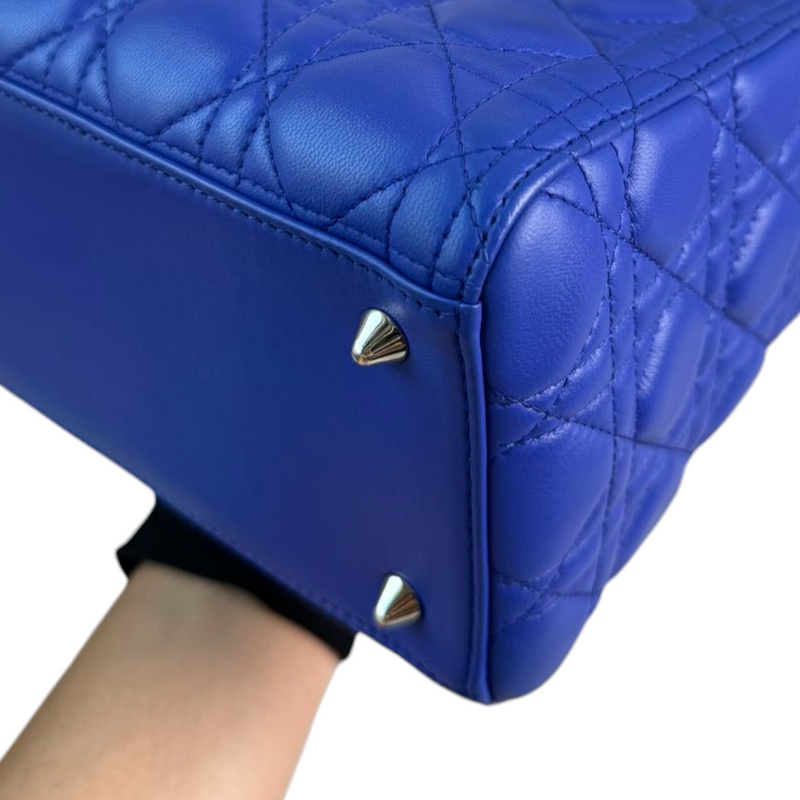 Lady Dior Medium Lambskin Electric Blue SHW