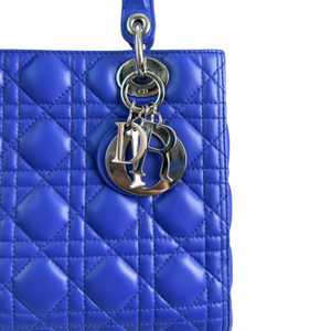 Lady Dior Medium Lambskin Electric Blue SHW