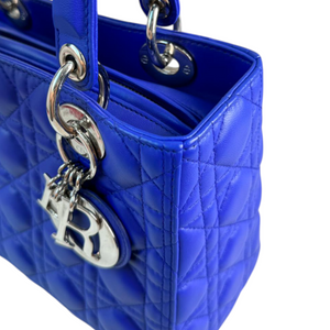 Lady Dior Medium Lambskin Electric Blue SHW