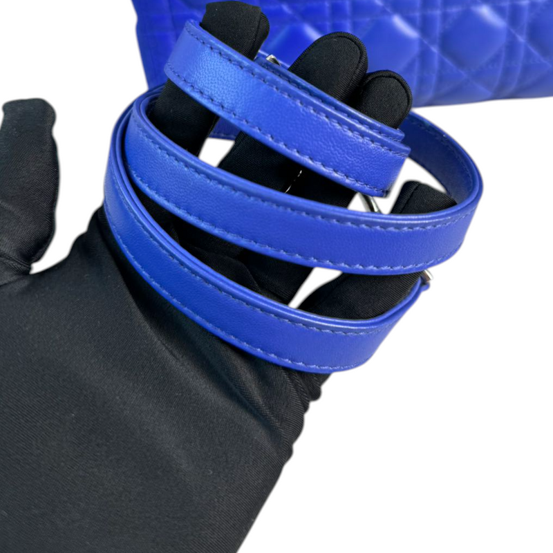 Lady Dior Medium Lambskin Electric Blue SHW