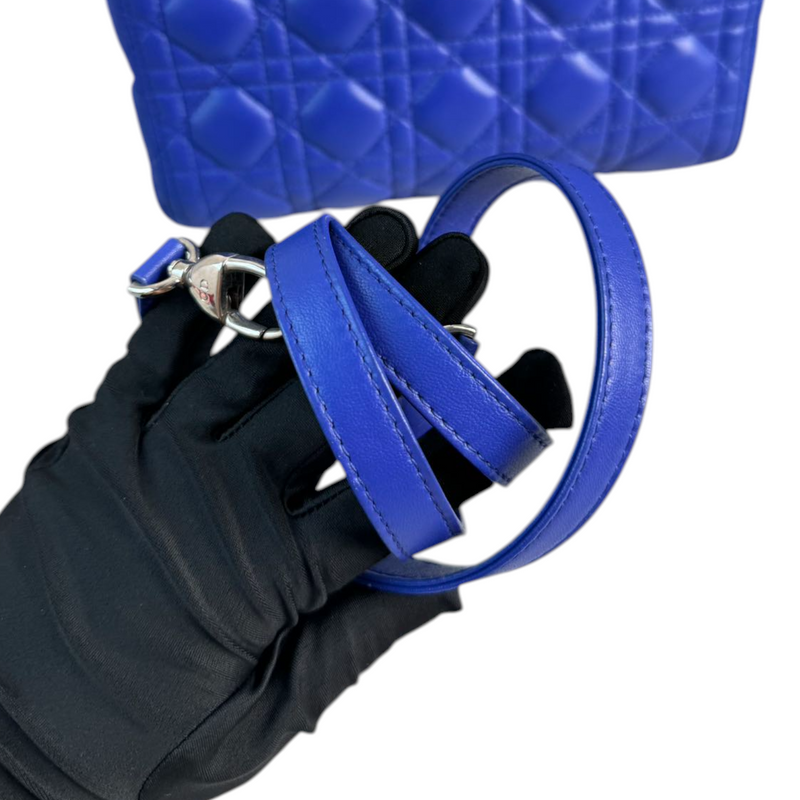 Lady Dior Medium Lambskin Electric Blue SHW