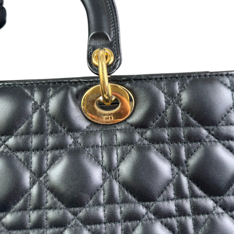 Lady Dior Large Lambskin Black GHW