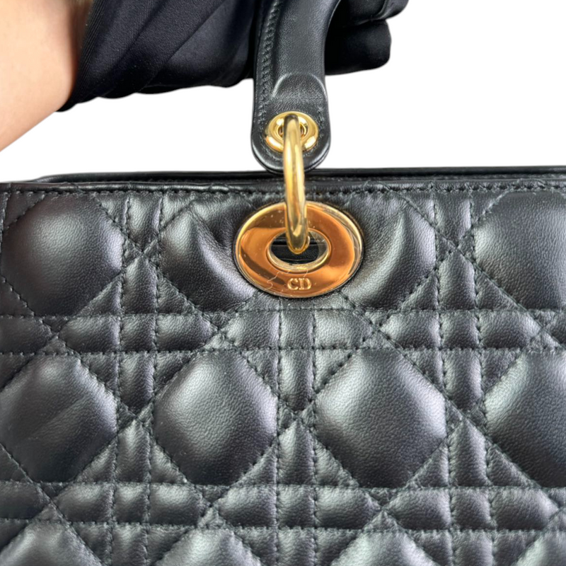 Lady Dior Large Lambskin Black GHW