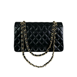 Classic Double Flap Medium Lambskin Quilted Black GHW