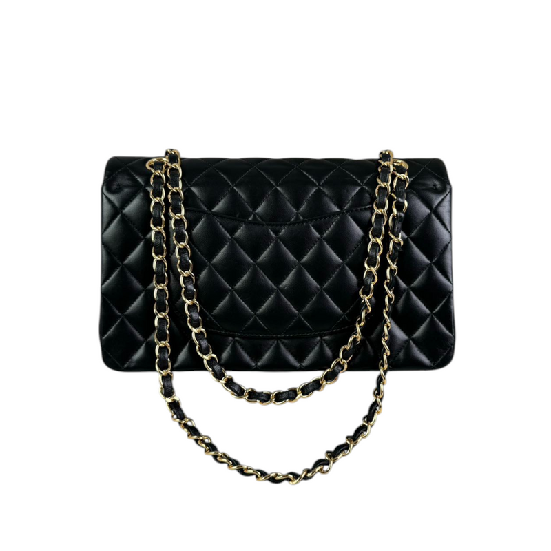 Classic Double Flap Medium Lambskin Quilted Black GHW