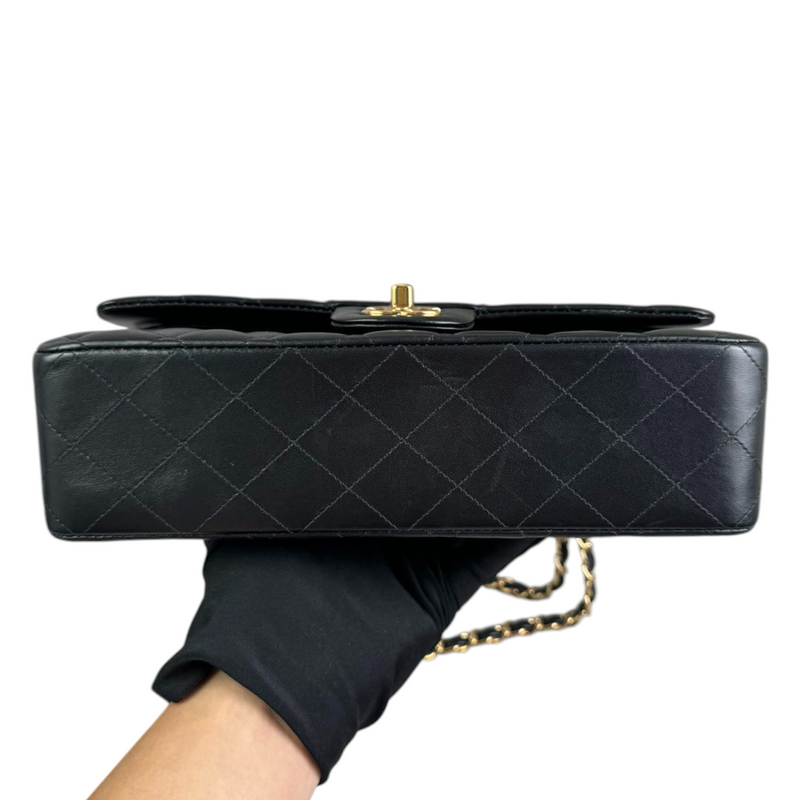 Classic Double Flap Medium Lambskin Quilted Black GHW