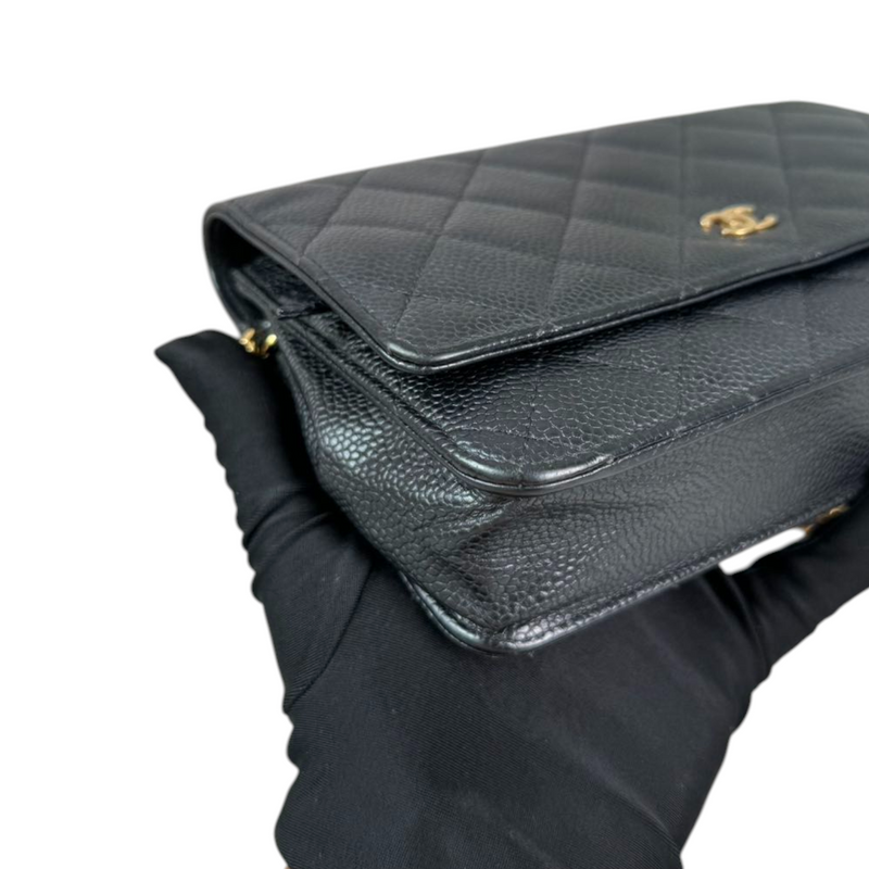 Wallet On Chain WOC Caviar Quilted Black GHW