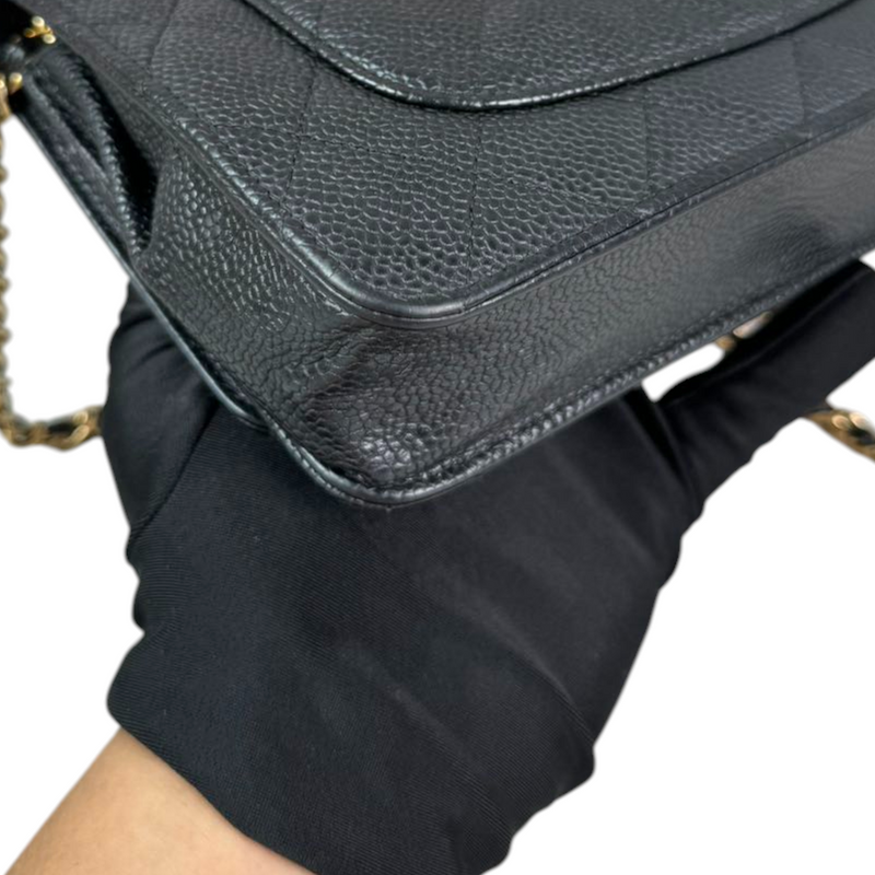 Wallet On Chain WOC Caviar Quilted Black GHW