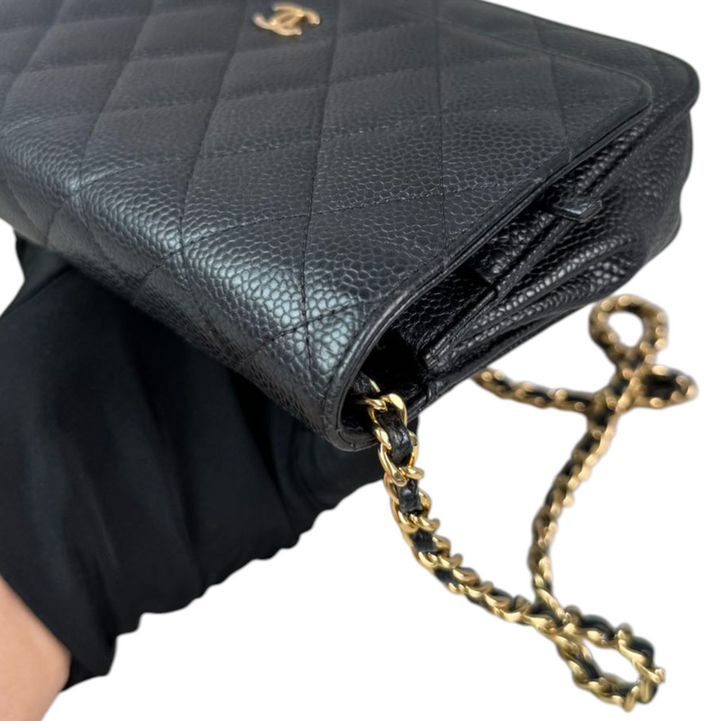 Wallet On Chain WOC Caviar Quilted Black GHW