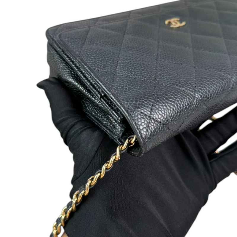 Wallet On Chain WOC Caviar Quilted Black GHW