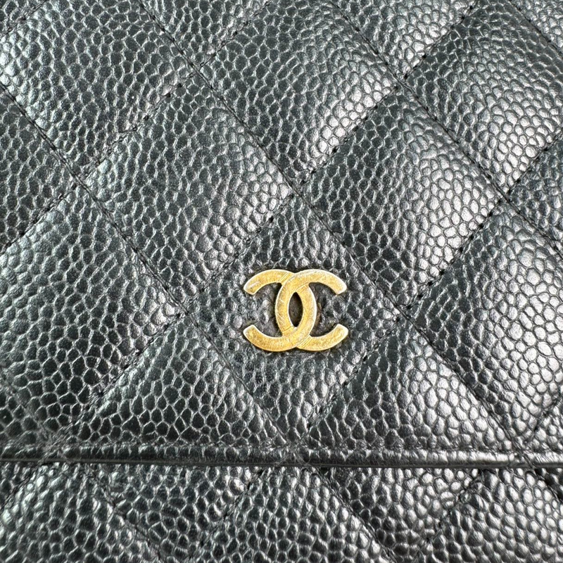 Wallet On Chain WOC Caviar Quilted Black GHW