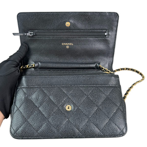 Wallet On Chain WOC Caviar Quilted Black GHW