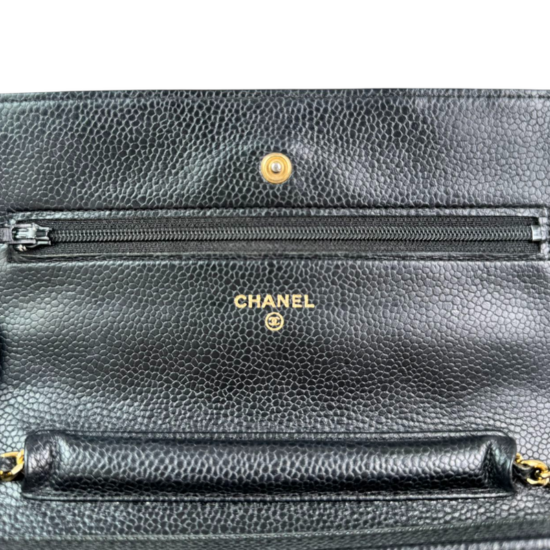 Wallet On Chain WOC Caviar Quilted Black GHW