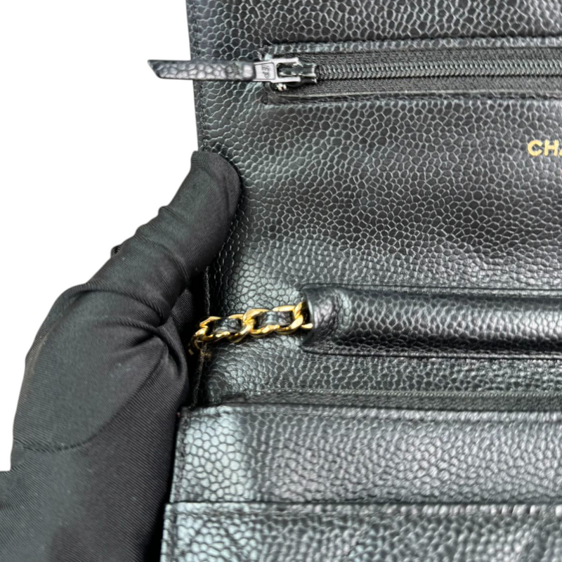 Wallet On Chain WOC Caviar Quilted Black GHW