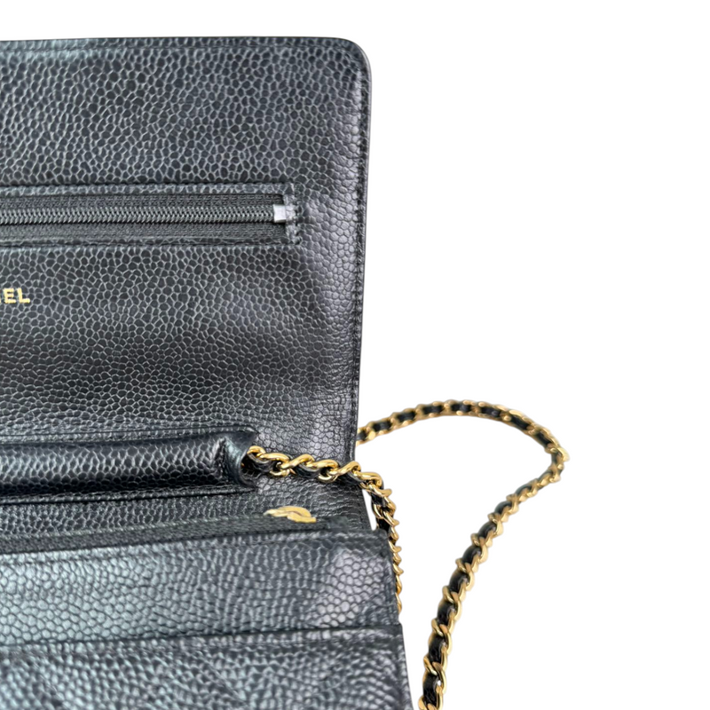 Wallet On Chain WOC Caviar Quilted Black GHW