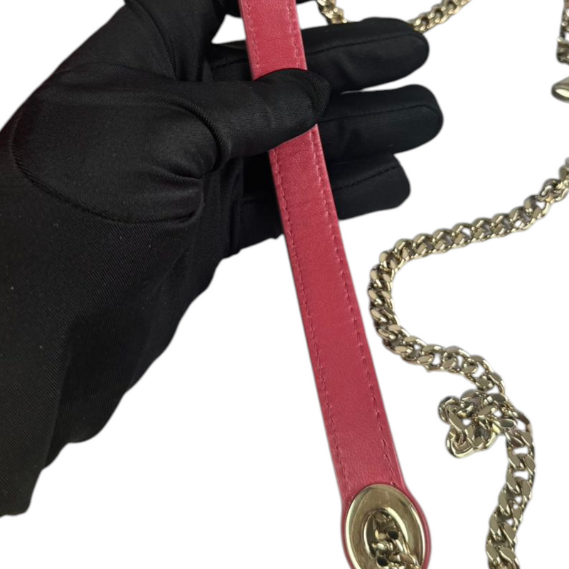 Lady Dior Mini Lambskin Cannage Pink GHW