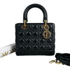 Lady Dior Medium Lambskin Cannage Black GHW