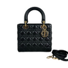 Lady Dior Medium Lambskin Cannage Black GHW